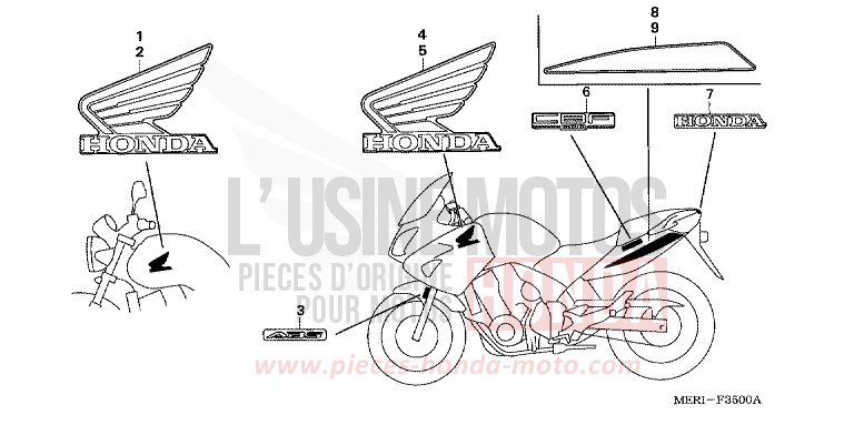 MARQUE/RAYURE de CBF600S ABS NORTH POLE BLUE METALLIC (PB342) de 2005